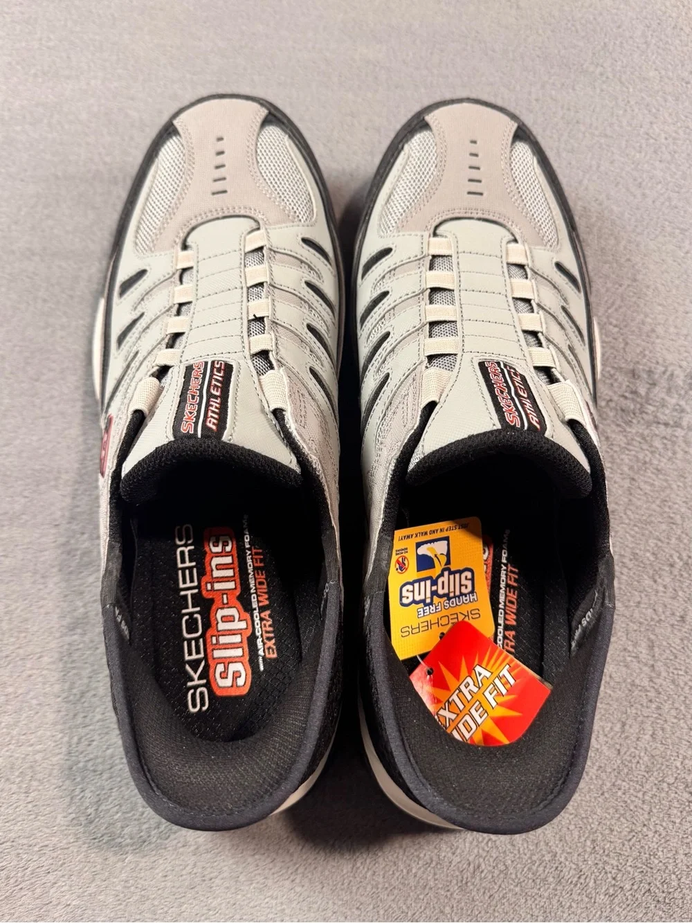 Skechers After Burn M. Fit. Men's Gray and Black Slip-Ins